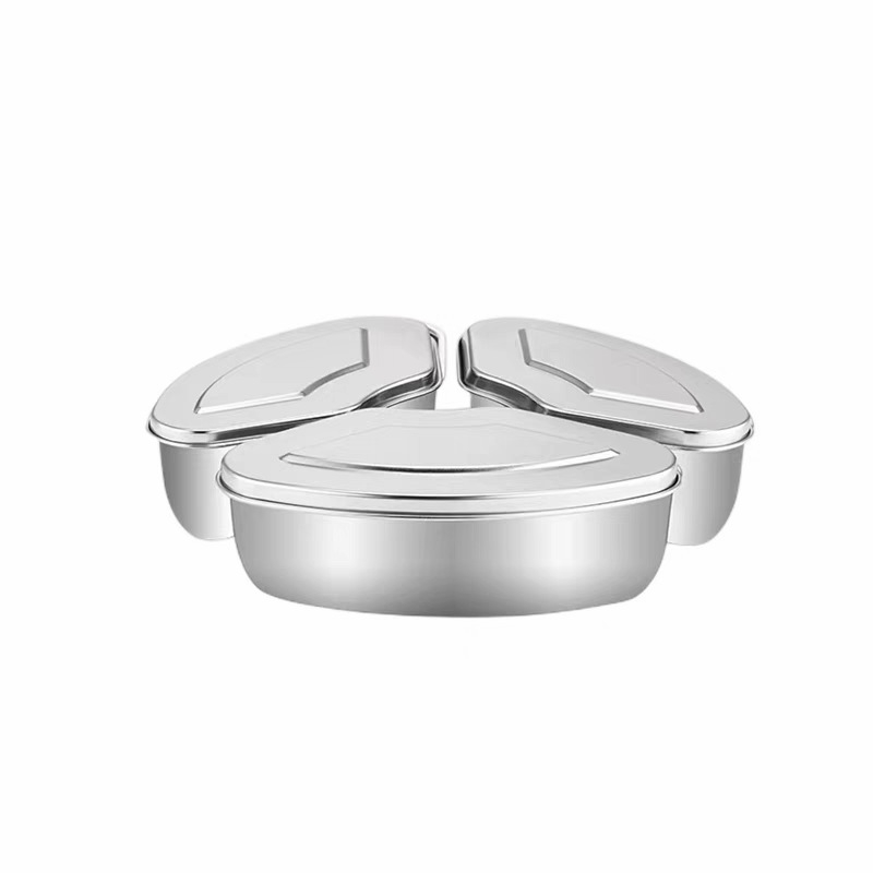 Cutie de abur din oțel inoxidabil 304, în formă de ventilator, pentru aparat de gătit orez, tavă divizată pentru abur, bol de abur și oală mică, aparat de aburi pentru uz casnic