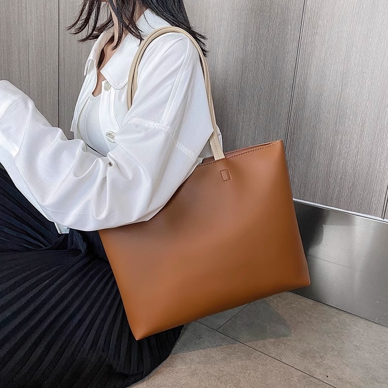 Ženska tote torbica velikog kapaciteta, minimalističkog japanskog stila, svakodnevna poslovna torba za nošenje preko ramena.