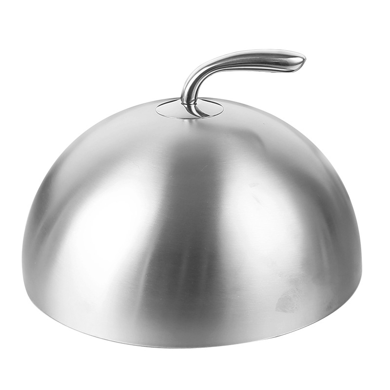 Capac Teppanyaki din oțel inoxidabil nemagnetic, rotund, capac pentru grătar coreean, capac înalt pentru gătit, acoperire pentru legume, capac de servire a bucătăriei occidentale
