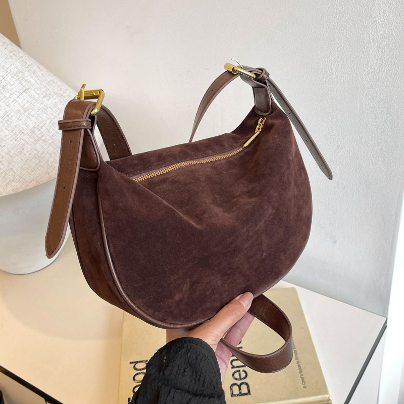 Ženska torba preko ramena u obliku dumplinga, nišni dizajnerski stil, retro urbani izgled, velika zapremina, PU koža