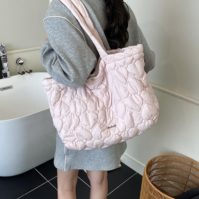 Ženska torba velikog kapaciteta, casual stil, torba preko ramena s vezenim srcem