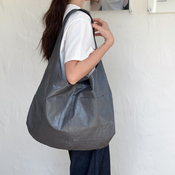 Torba Tote u korejskom minimalistickom stilu, mekana voskasta koža, moderna torba preko ramena s velikim kapacitetom za žene