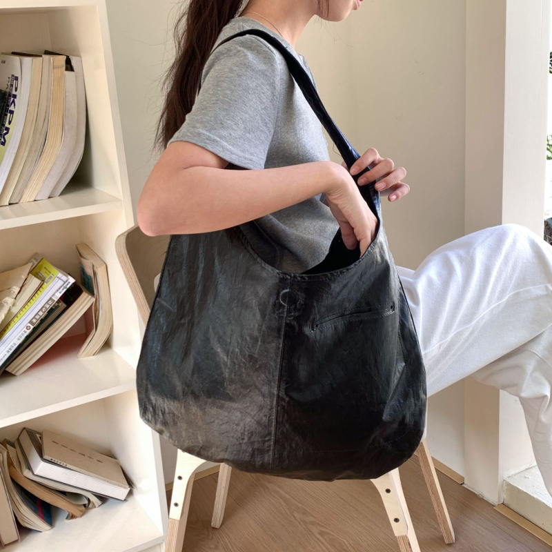Torba Tote u korejskom minimalistickom stilu, mekana voskasta koža, moderna torba preko ramena s velikim kapacitetom za žene