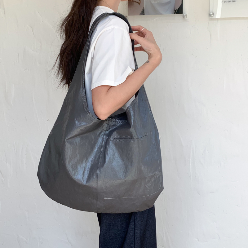 Torba Tote u korejskom minimalistickom stilu, mekana voskasta koža, moderna torba preko ramena s velikim kapacitetom za žene