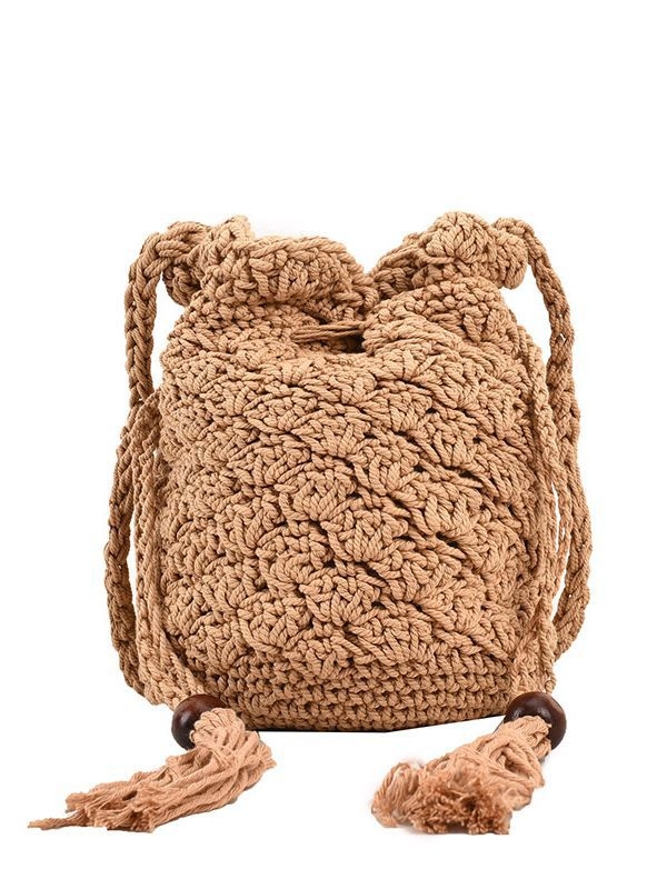 Boemska pletena mini torbica za žene s resicama, torba u stilu kofera, crossbody torba za mobitel