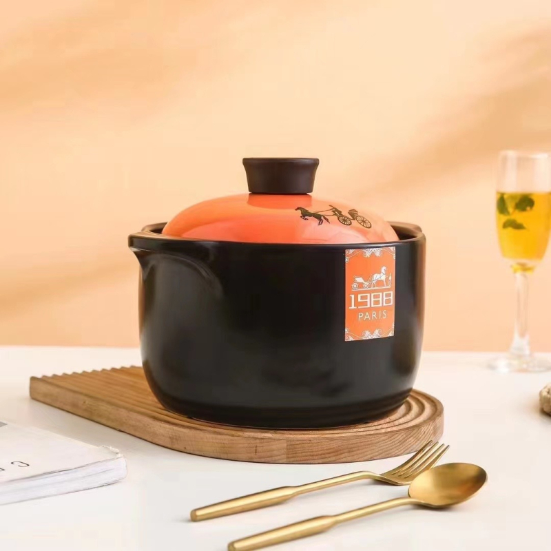 Caserolă ceramică pentru plită cu gaz, rezistentă la temperaturi înalte, oală pentru supe și tocănițe, pentru uz casnic