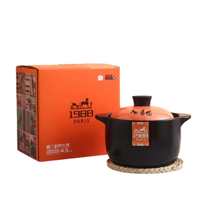 Caserolă ceramică pentru plită cu gaz, rezistentă la temperaturi înalte, oală pentru supe și tocănițe, pentru uz casnic