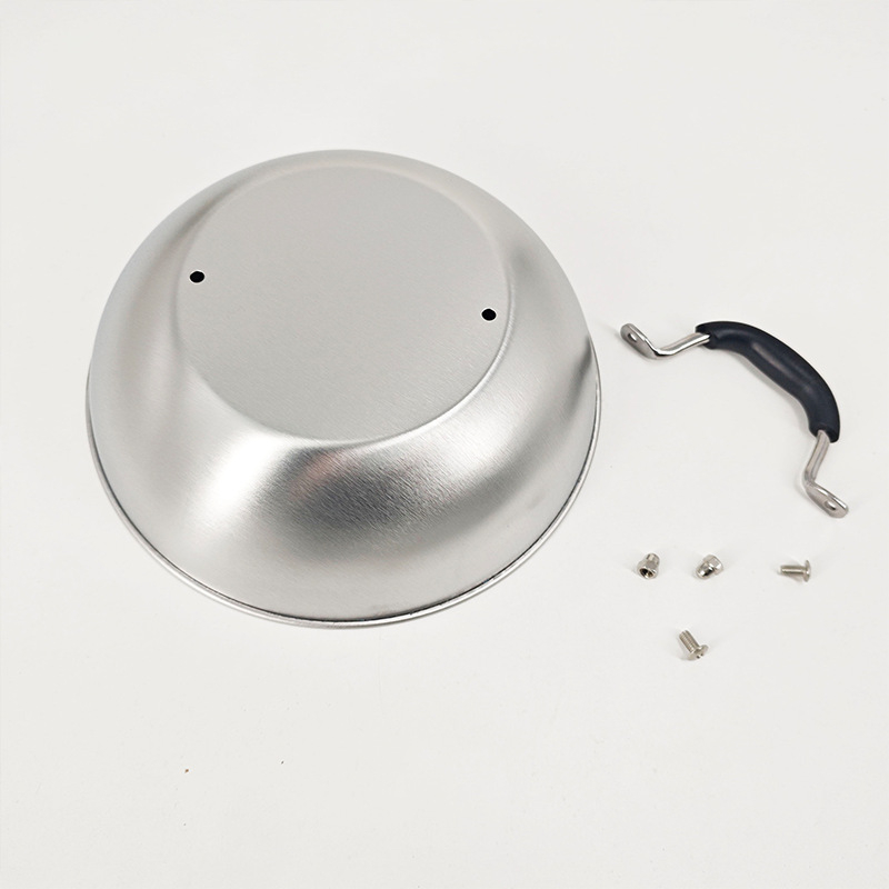 Capac din aluminiu pentru grătar exterior, capac rotund pentru tigaie de friptură, cu design arcuit înalt
