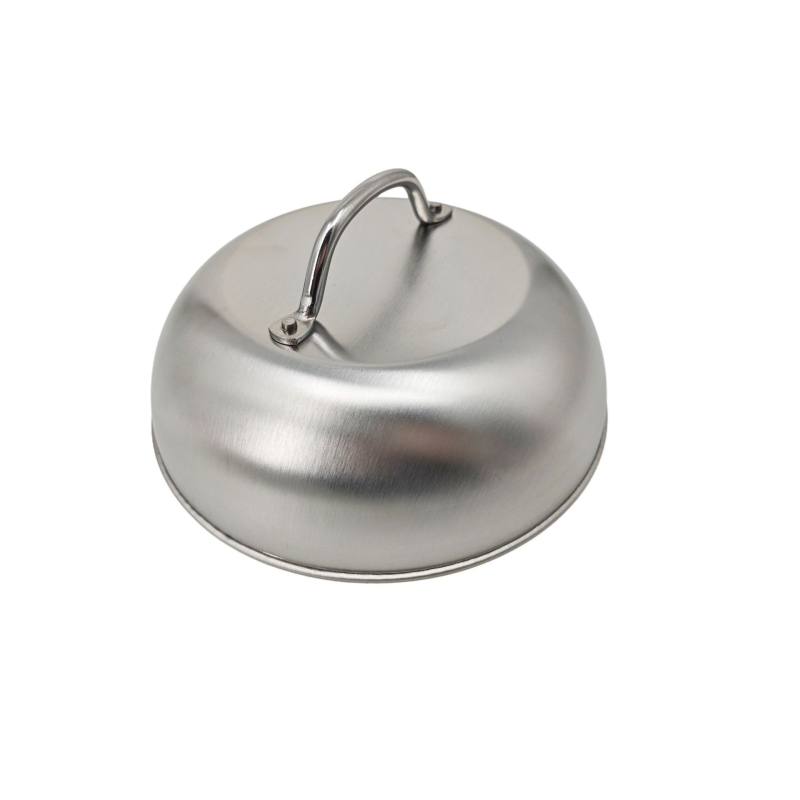 Capac din aluminiu pentru grătar exterior, capac rotund pentru tigaie de friptură, cu design arcuit înalt