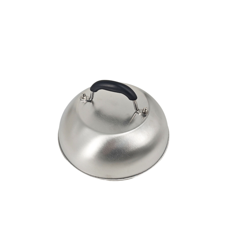Capac din aluminiu pentru grătar exterior, capac rotund pentru tigaie de friptură, cu design arcuit înalt