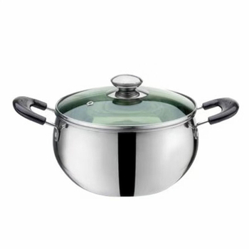 Oală din oțel inoxidabil, extrem de groasă, cu capacitate mare, cu mâner dublu, pentru uz casnic – ideală pentru supă, tocană, terci, paste, lapte și hot pot