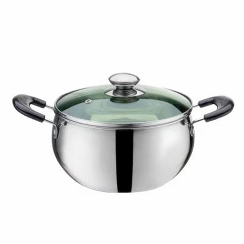 Oală din oțel inoxidabil, extrem de groasă, cu capacitate mare, cu mâner dublu, pentru uz casnic – ideală pentru supă, tocană, terci, paste, lapte și hot pot