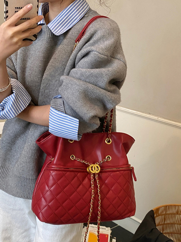 Teksturirana jednostavna casual retro tote torba za žene, 2025 jesen/zima, velika zapremina