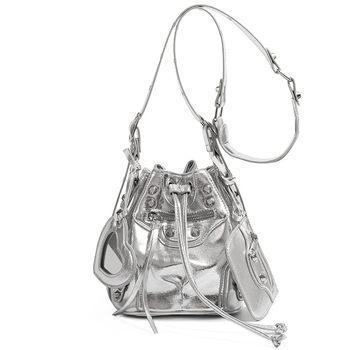 Nova ženska torba s šnimom u bucket stilu, s zakovicama, moto stil, trodijelni set, široka naramenica za ramena, crossbody.