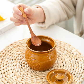 Vas ceramic pentru supă cu capac, gătire la bain-marie, stil chinezesc, porție individuală