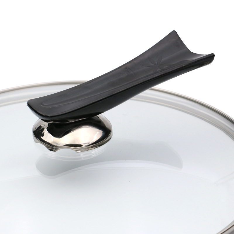 Capac de sticlă Kitchen-Art pentru oală, vertical, anti-vărsare, transparent, Piatră Maifan, dimensiuni 28/30/32/34 cm