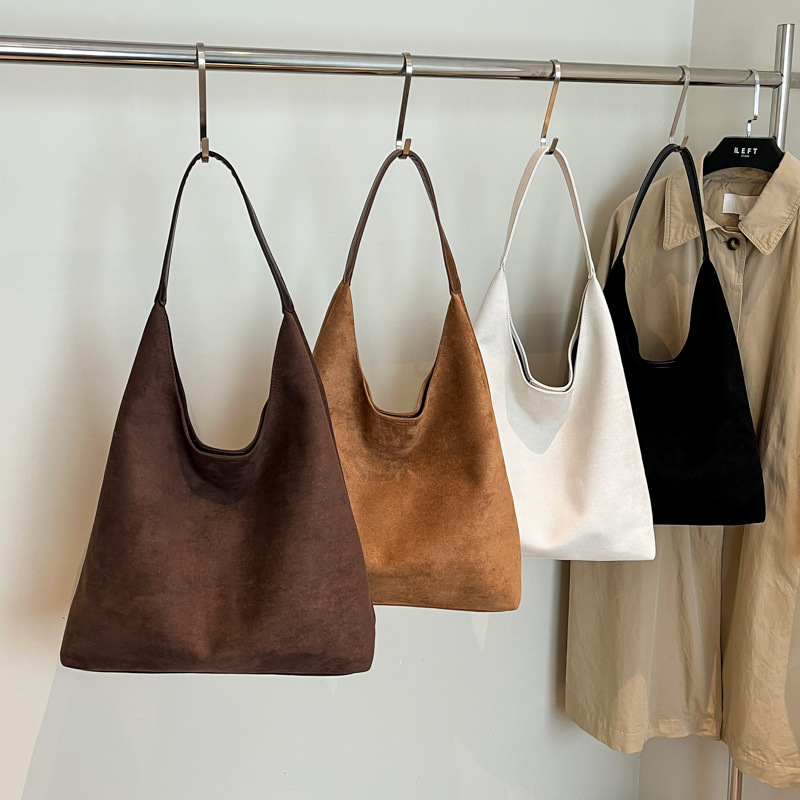 Ženska velur tote torba, novi modni retro stil, prostrana dnevna torba za nošenje na rame