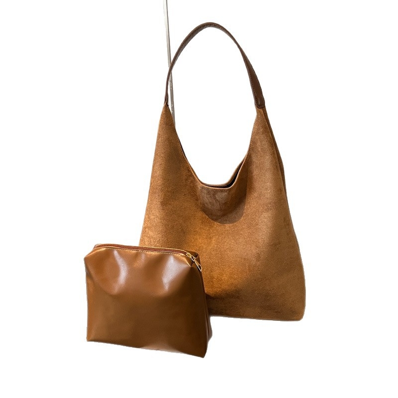Ženska velur tote torba, novi modni retro stil, prostrana dnevna torba za nošenje na rame