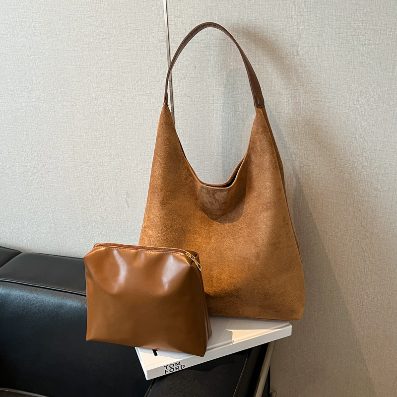 Ženska velur tote torba, novi modni retro stil, prostrana dnevna torba za nošenje na rame