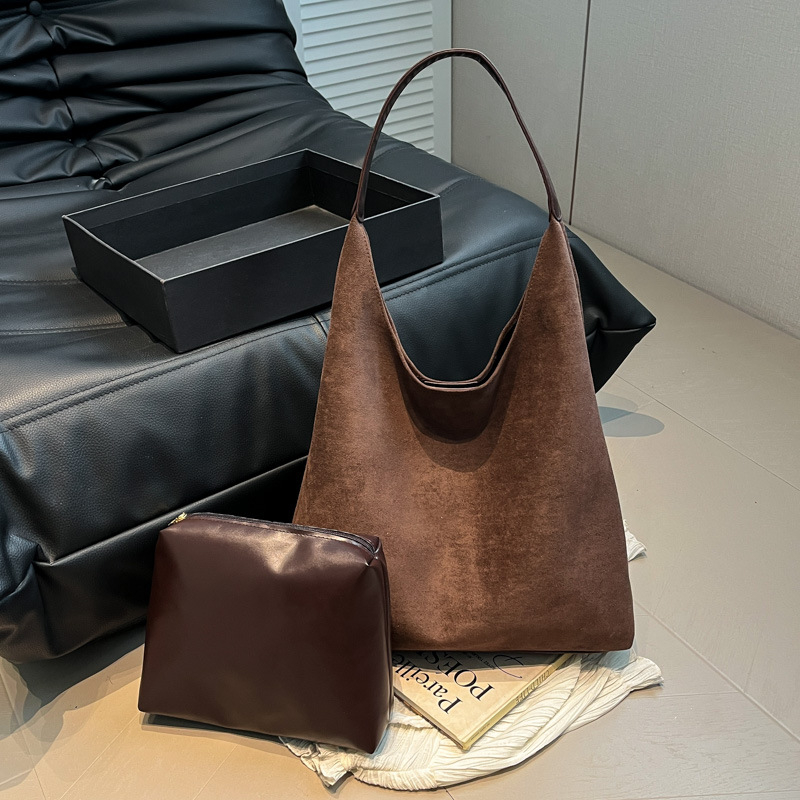 Ženska velur tote torba, novi modni retro stil, prostrana dnevna torba za nošenje na rame