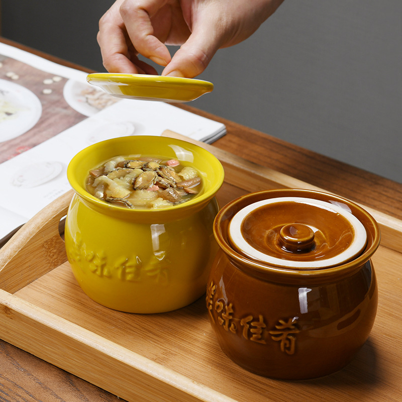 Oală ceramică la aburi, porție pentru o singură persoană, pentru uz casnic și comercial