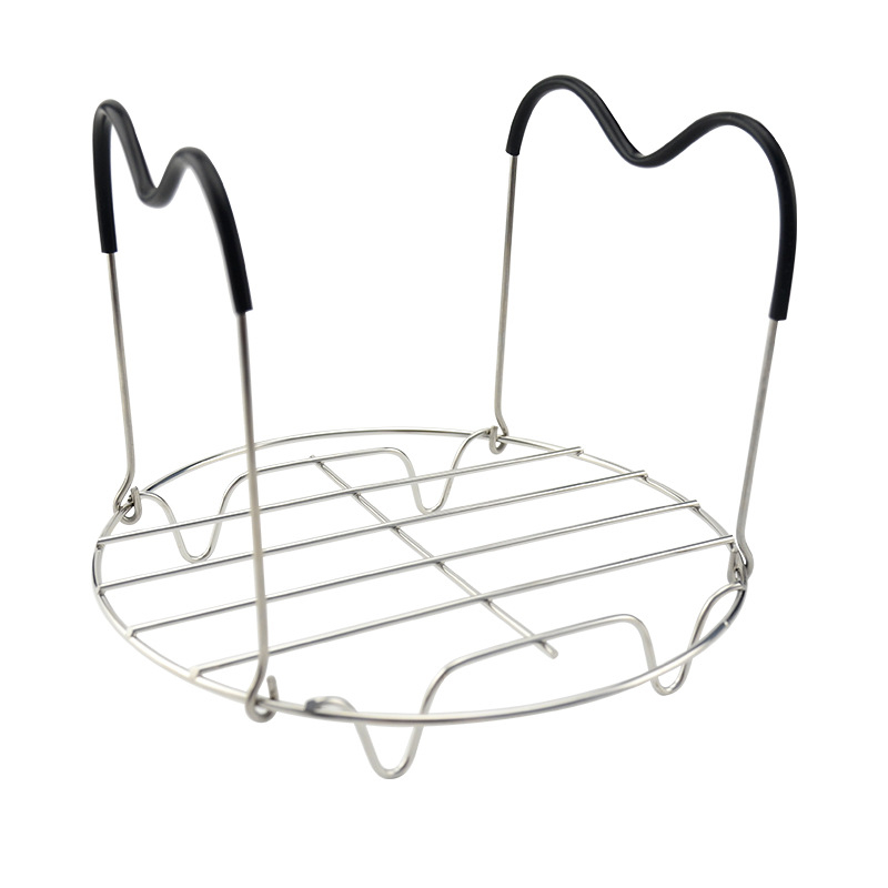 Cutie din oțel inoxidabil pentru hrana de completare, mâner din silicon, coș de aburi în formă de fluture, compatibil cu oalele sub presiune și tigăi din fontă