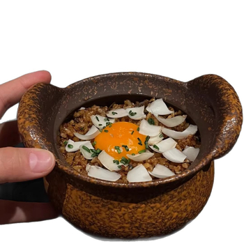 Vas ceramic din lut, cu două mâneri și capac, stil rustic, stil Yunnan-Guizhou-Sichuan, pentru orez cu ciuperci porcini, vas ceramic pentru carne și legume