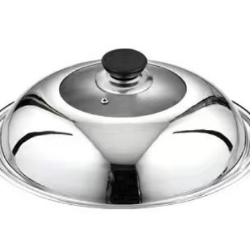 Capac de oală rotund de 34 cm, din oțel inoxidabil și sticlă, rezistent la temperaturi înalte