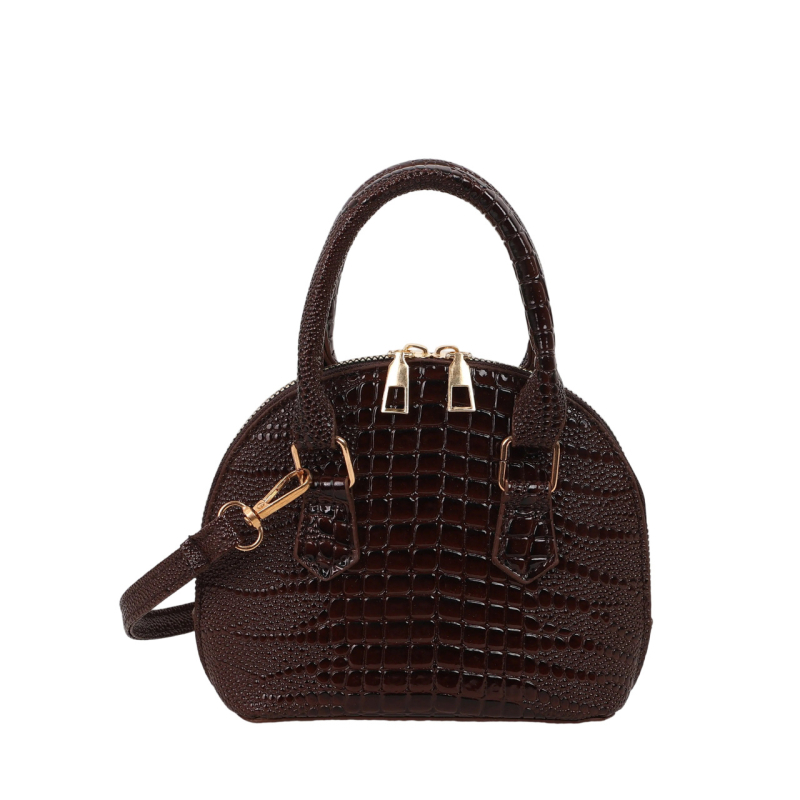 Ženska torbica s krokodilskim uzorkom, proljeće 2026., mala torbica za rameni crossbody, retro oblik školjke