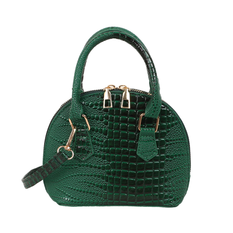 Ženska torbica s krokodilskim uzorkom, proljeće 2026., mala torbica za rameni crossbody, retro oblik školjke