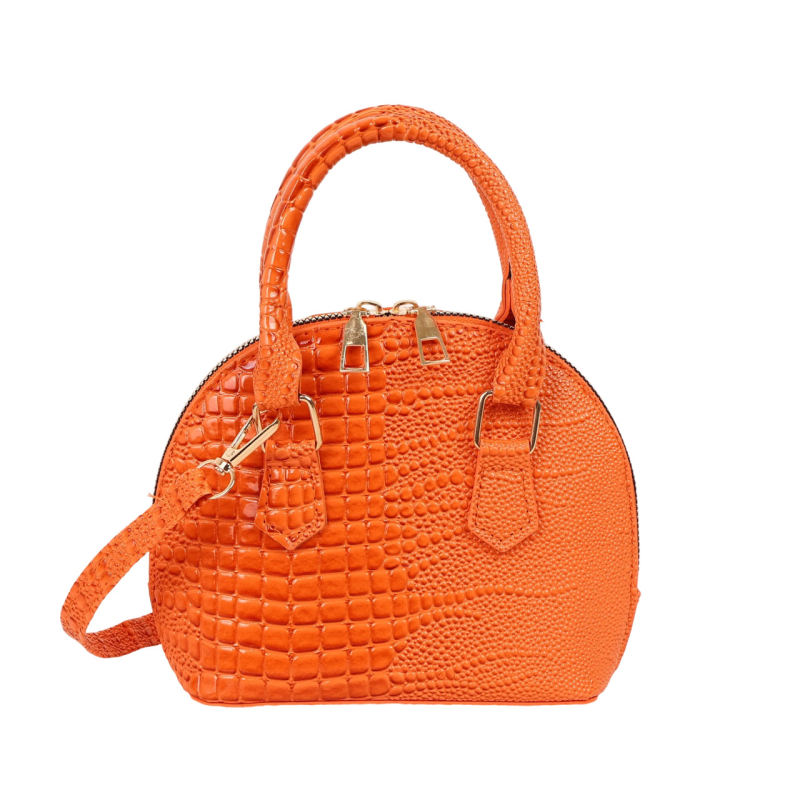 Ženska torbica s krokodilskim uzorkom, proljeće 2026., mala torbica za rameni crossbody, retro oblik školjke