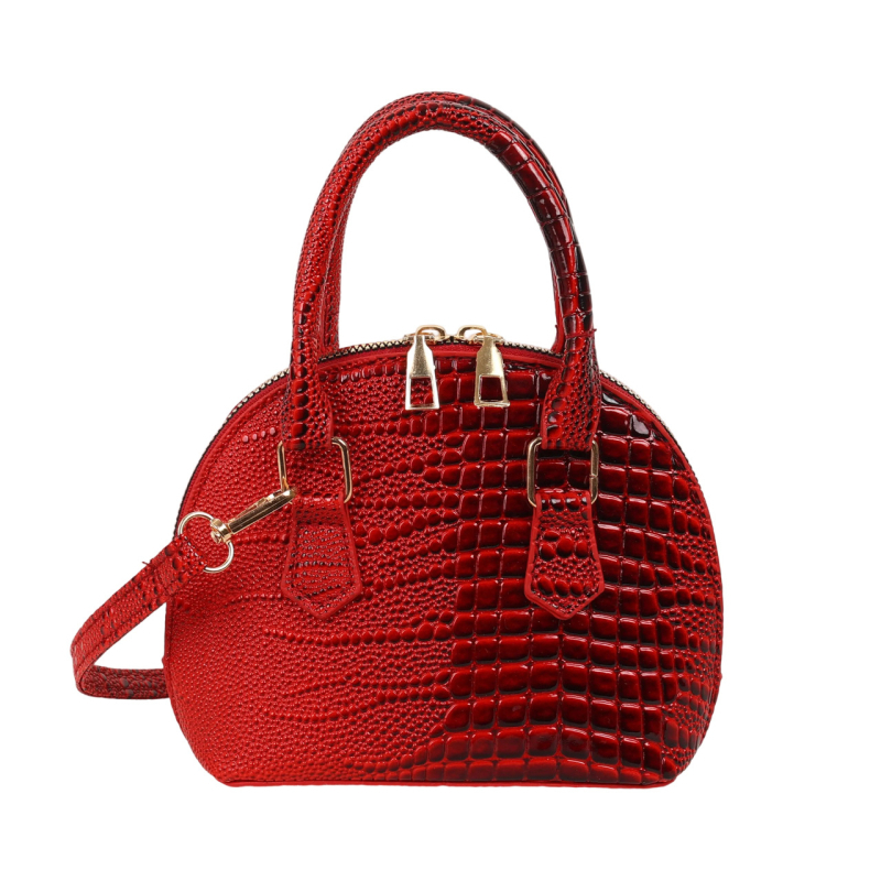Ženska torbica s krokodilskim uzorkom, proljeće 2026., mala torbica za rameni crossbody, retro oblik školjke