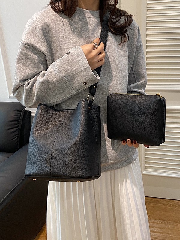 Ženska PU kanta torba, srednje veličine, minimalistički stil, crossbody torba preko ramena