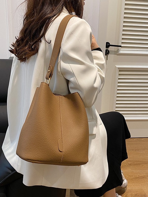 Ženska PU kanta torba, srednje veličine, minimalistički stil, crossbody torba preko ramena