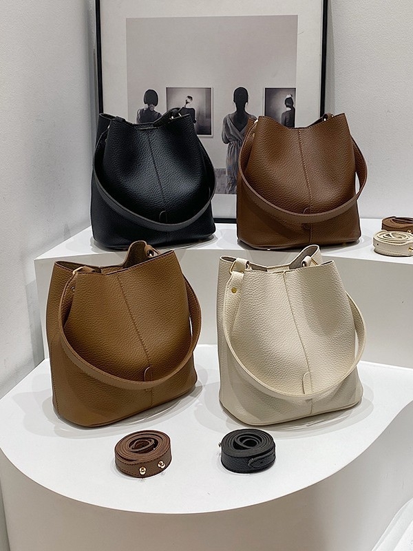 Ženska PU kanta torba, srednje veličine, minimalistički stil, crossbody torba preko ramena