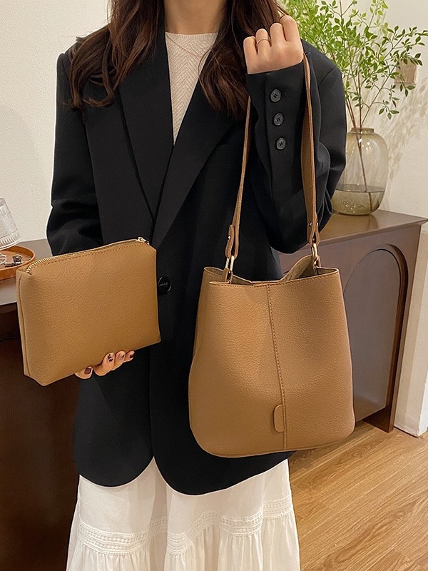 Ženska PU kanta torba, srednje veličine, minimalistički stil, crossbody torba preko ramena