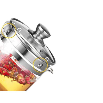 Capac de ceainic pentru sănătate, din sticlă temperată, cu filtru, capac de menținere a temperaturii, capac universal pentru ceainic