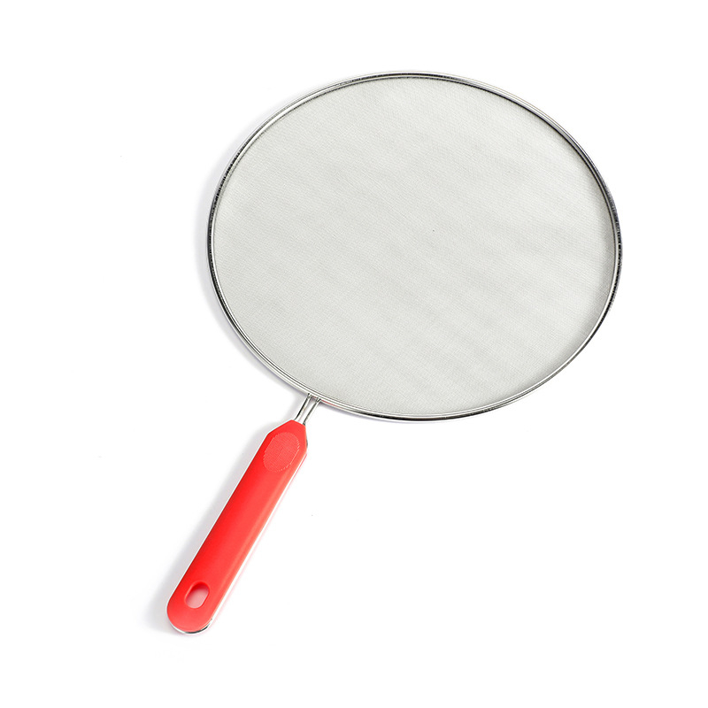 Capac din oțel inoxidabil cu mâner, 29 cm, rezistent la explozie, capac pentru ulei, capac anti-stropire, plasă de protecție împotriva prafului și plasă anti-ulei