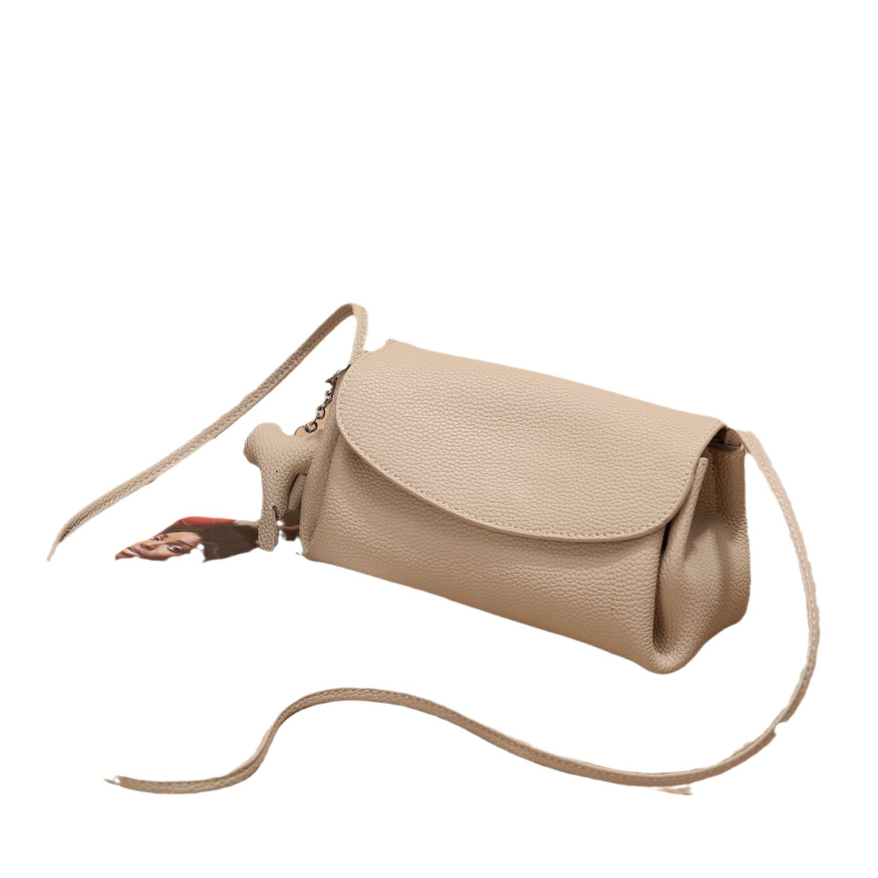 Ženska torba od vrhunske kože bivola, moderna i svestrana za ljeto, crossbody torba u obliku školjke s tri pretinca, prava koža, model Mali Slon