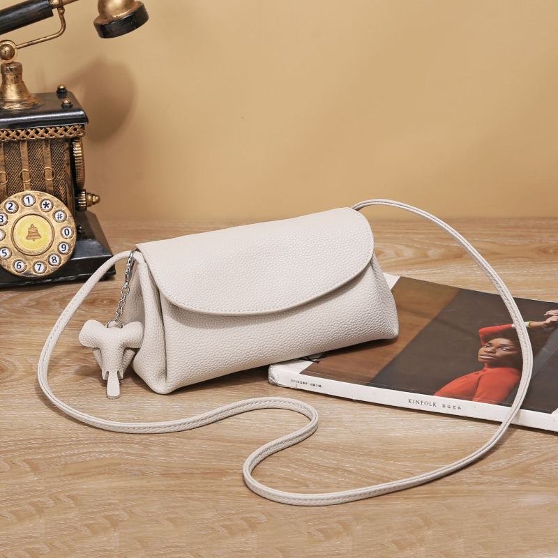 Ženska torba od vrhunske kože bivola, moderna i svestrana za ljeto, crossbody torba u obliku školjke s tri pretinca, prava koža, model Mali Slon