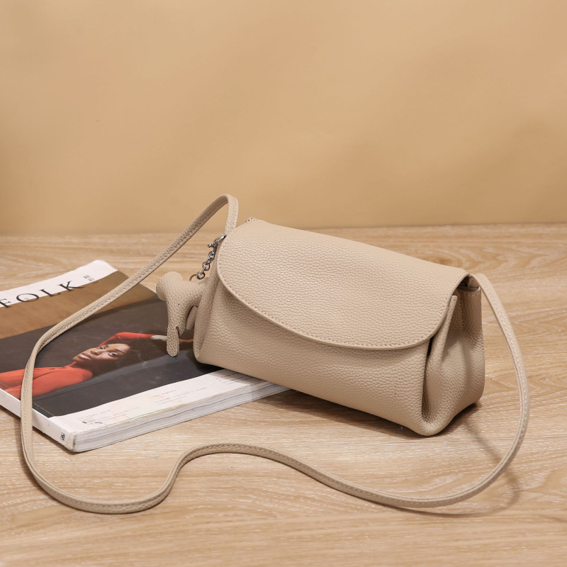Ženska torba od vrhunske kože bivola, moderna i svestrana za ljeto, crossbody torba u obliku školjke s tri pretinca, prava koža, model Mali Slon