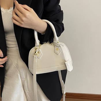 Ženska PU kožna crossbody torba u obliku školjke s lychee teksturom