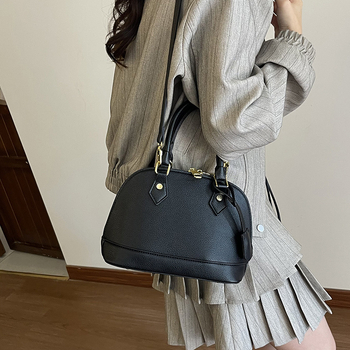 Ženska PU kožna crossbody torba u obliku školjke s lychee teksturom