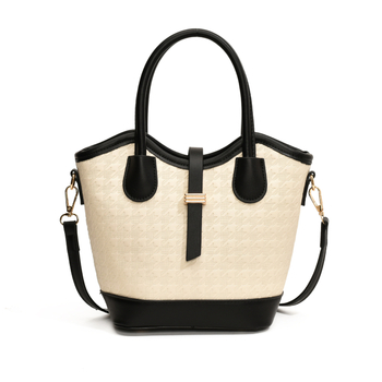 Ženska torbica tipa kanta s blokovima boja, corduroy materijal, ljetni model 2025, svestrana crossbody torba