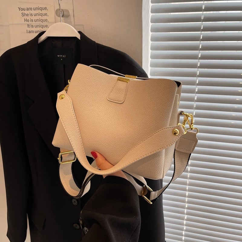 Ženska bucket torba, proljeće 2025 — jednostavna, moderna, crossbody za svakodnevnu upotrebu