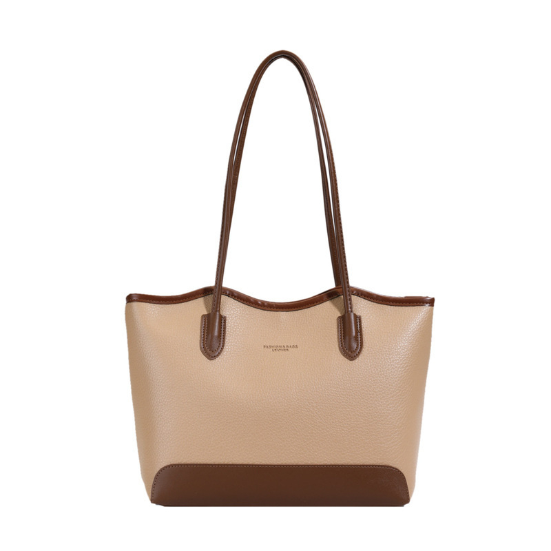 PU tote torba srednje veličine s teksturiranom površinom, crossbody u bucket stilu, kontrastne boje