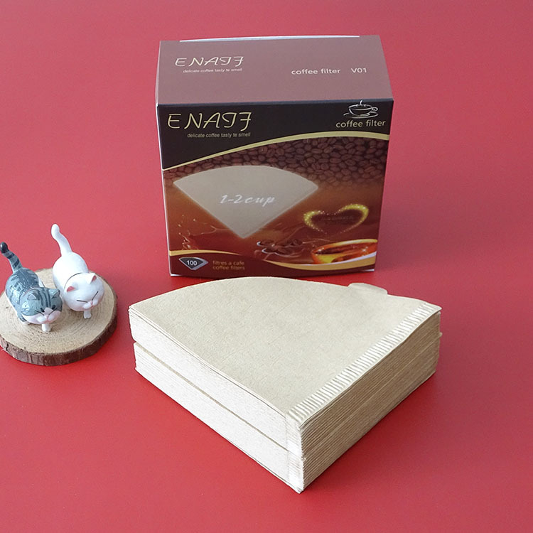 Hârtie de filtru cafea în formă de evantai, 100 de foi pentru filtrele V60 conice de preparare a cafelei