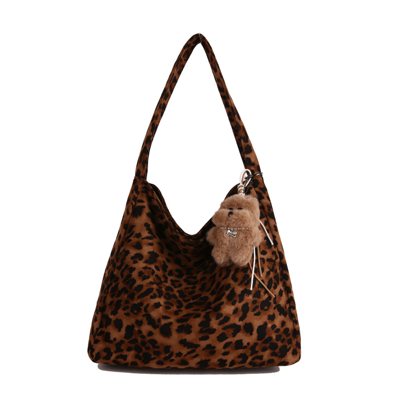 Ženska velika tote torba s leopard printom, jesen 2025 moda, retro stil, velik kapacitet za svakodnevnu upotrebu
