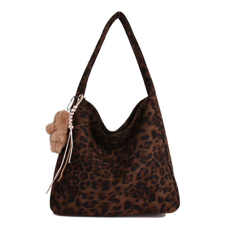 Ženska velika tote torba s leopard printom, jesen 2025 moda, retro stil, velik kapacitet za svakodnevnu upotrebu