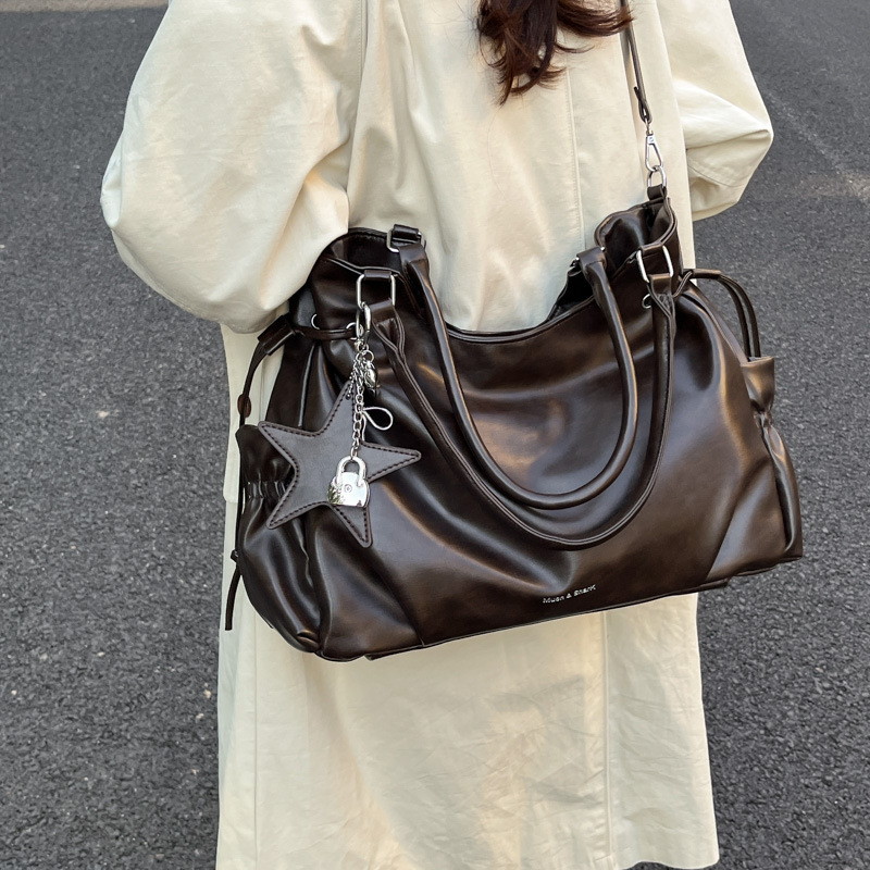 Velika retro torba za žene, jesen-zima 2026, casual crossbody tote s teksturiranom površinom
